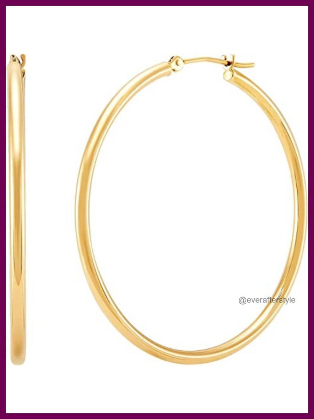 14K Gold Plated Large Huggie Hoop Earrings for Women 50mm Bold Statement